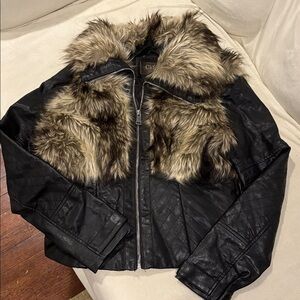 CI Sono by Cavalini faux fur and leather jacket